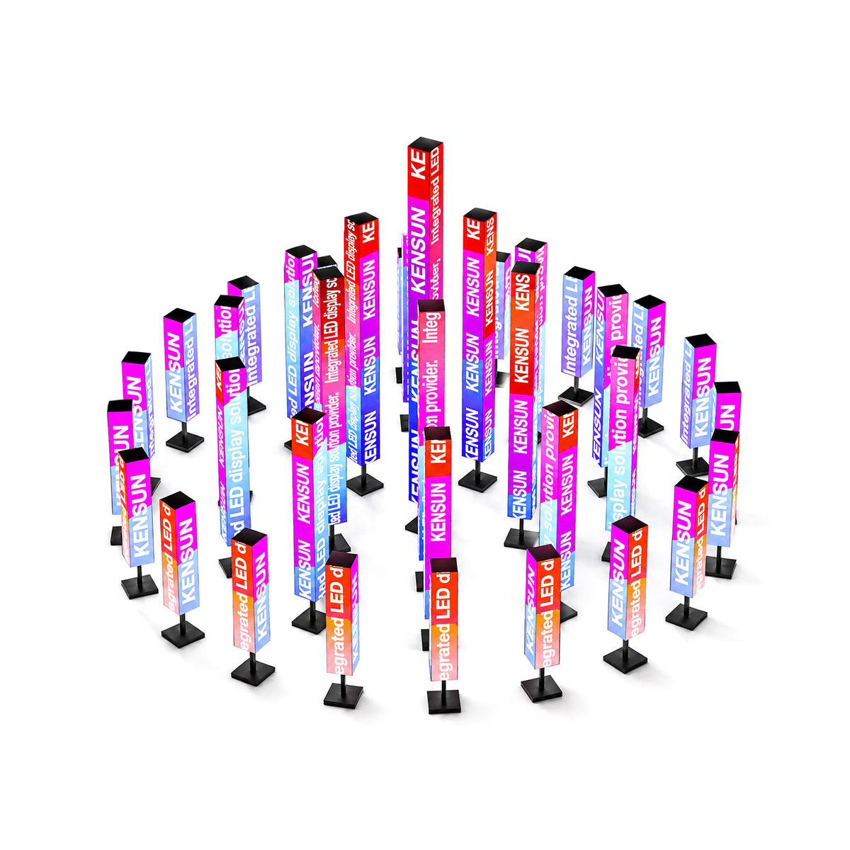 4-Sided LED Display Slim Digital Signage Column LED Display