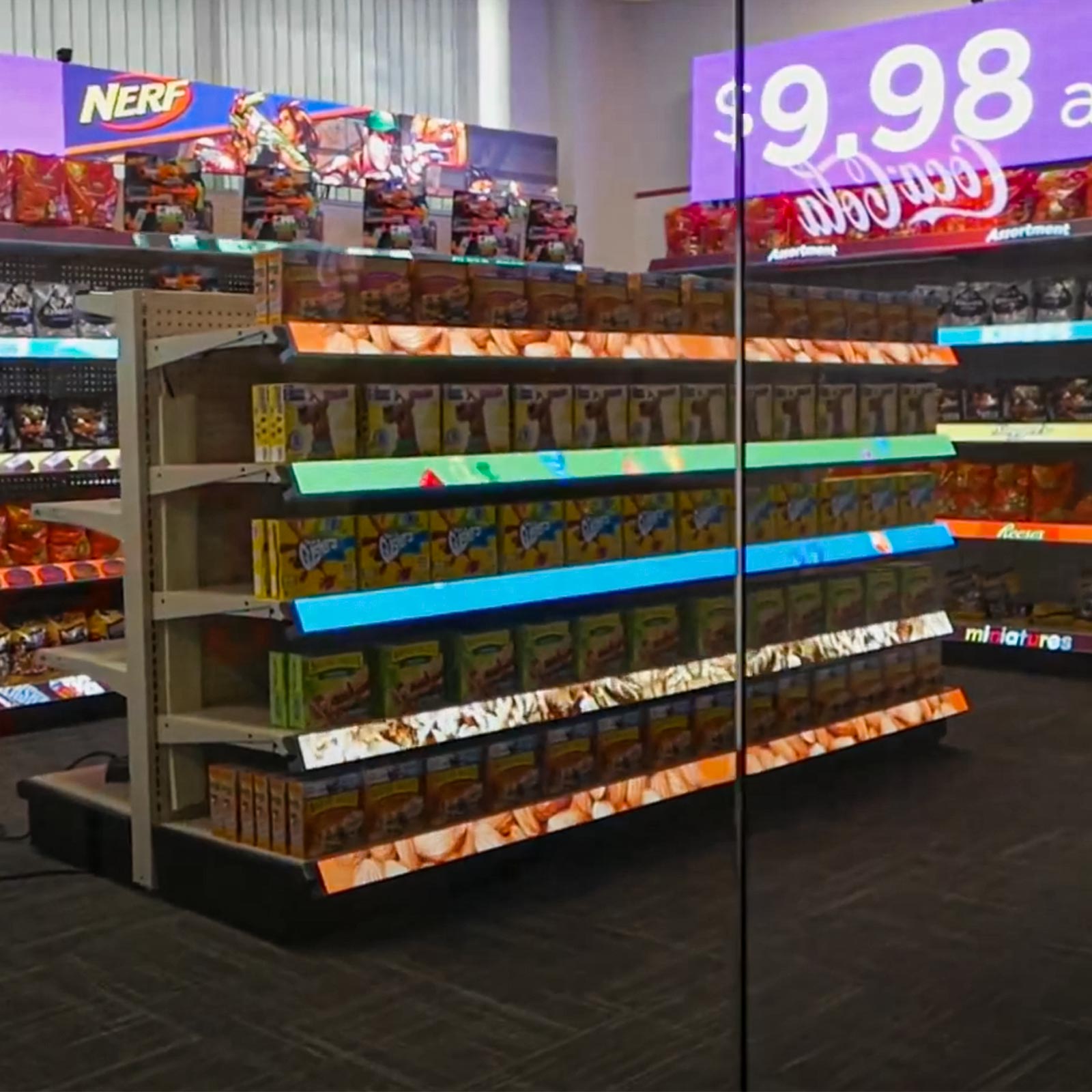 Indoor Store LED Rack Sign with COB Technology Wireless Control for Retail Display