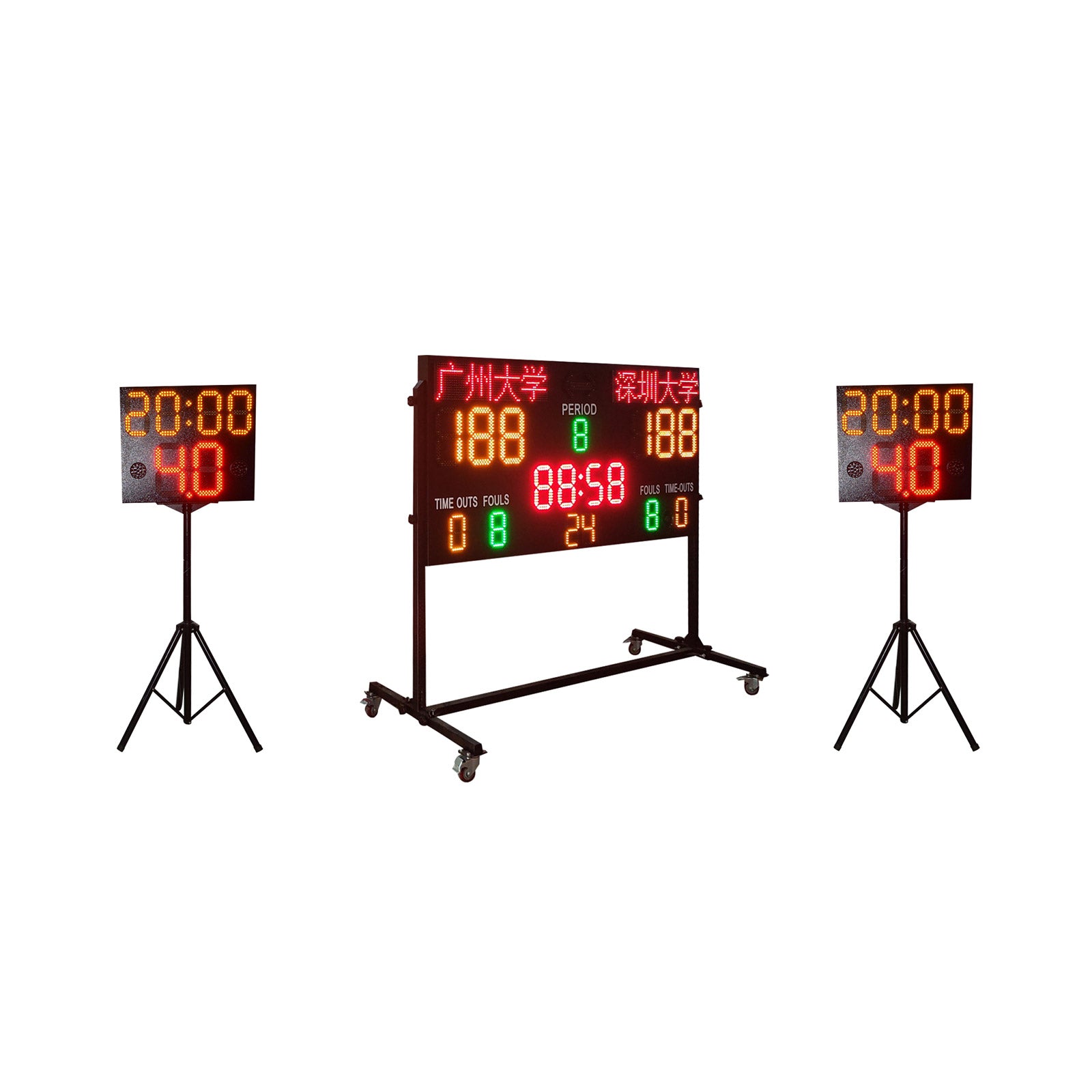 LED Mobile Basketball Scoreboard with Remote Control for Indoor and Outdoor Sports