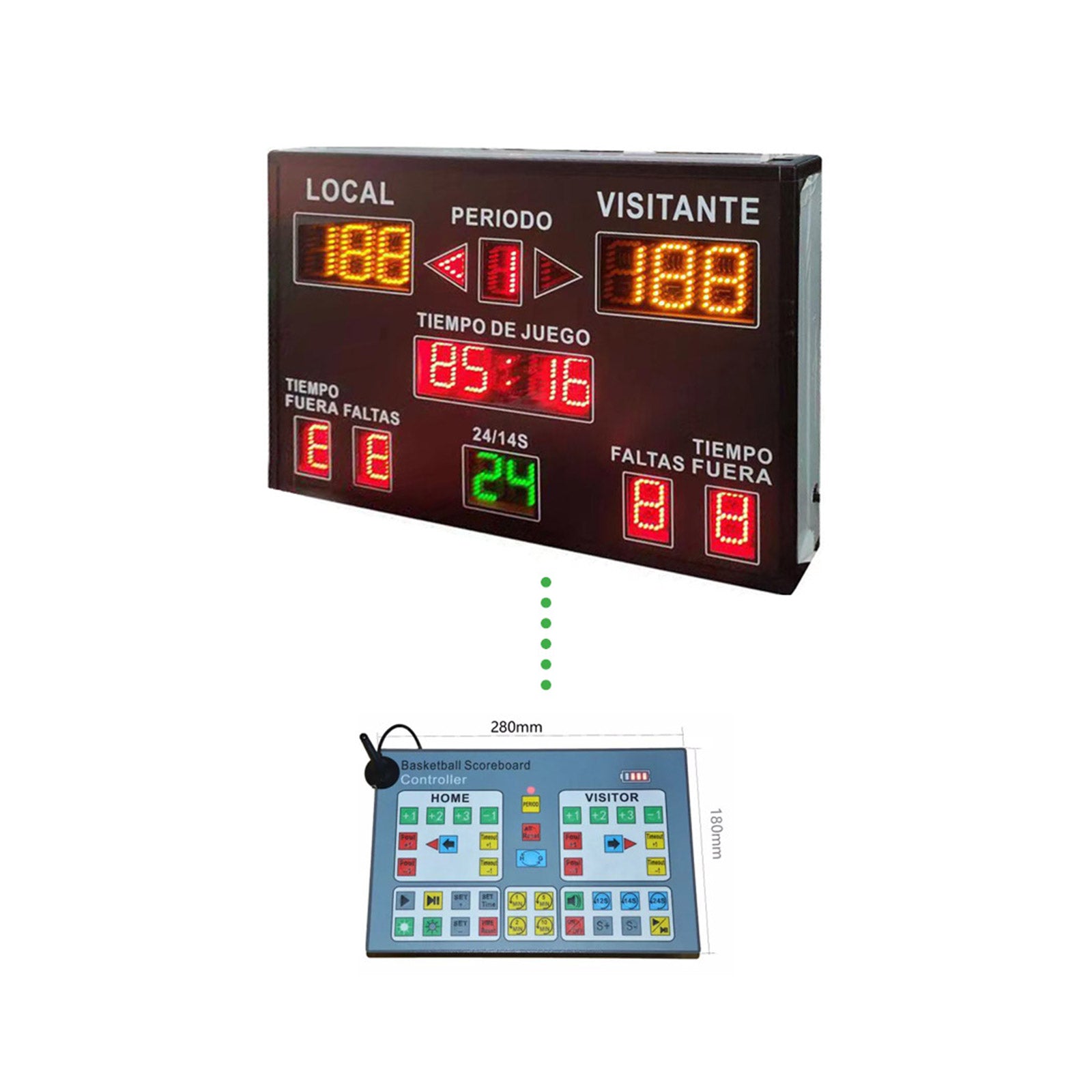 Portable Basketball LED Scoreboard with Remote Controller and Rechargeable Battery