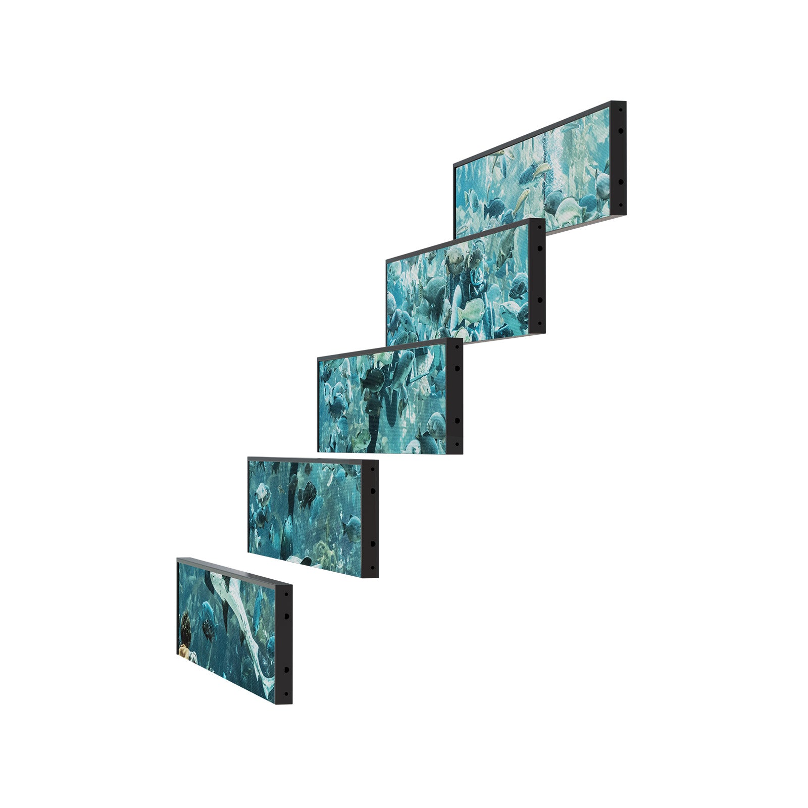 Indoor Creative Staircase LED Display for Shopping Center Gallery and Exhibition