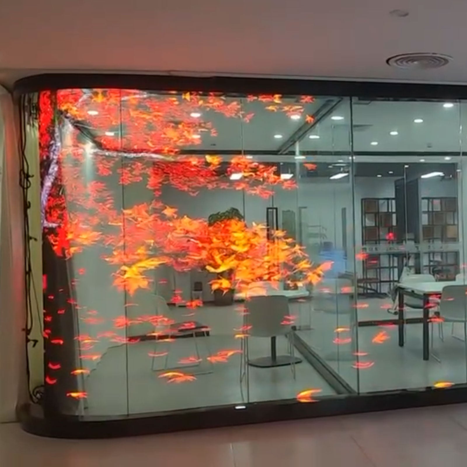 Indoor Transparent LED Display Flexible Curved Glass Wall Screen for Shopping Mall Store