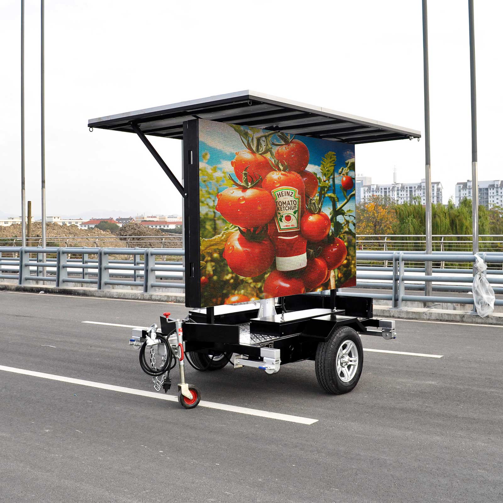 Mobile Trailer LED Screen Outdoor Advertising Display with Solar Power Wireless Control