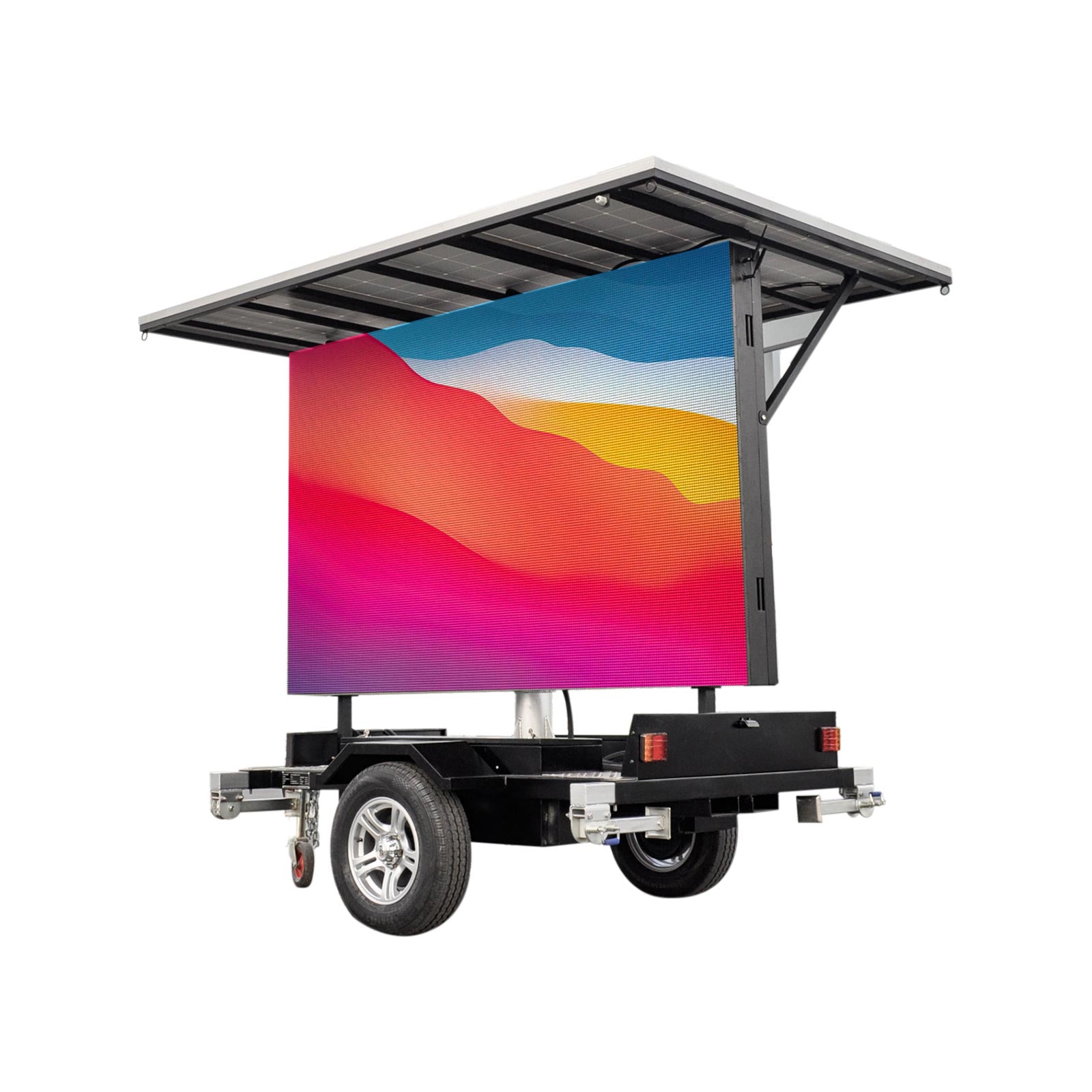 Mobile Trailer LED Screen Outdoor Advertising Display with Solar Power Wireless Control